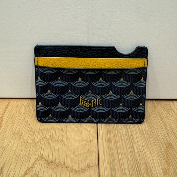 Faure Le Page Etendard 4CC Card Holder Wallet Paris Blue & Yellow - Picture 3 of 7
